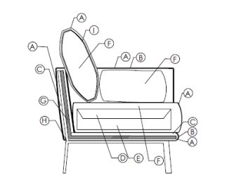Schema imbottitura divano Structure Sofa di Bonaldo